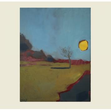 Картина Пейзаж с солнцем и деревом ― Стильное гнездо